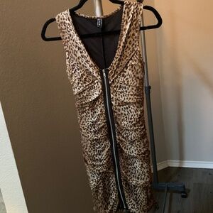 Sleeveless Leopard Mini Dress